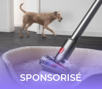 Grâce à ses multiples brosses, le Dyson V15 Detect Total Clean aspire même les poils d'animaux. // Source : Dyson