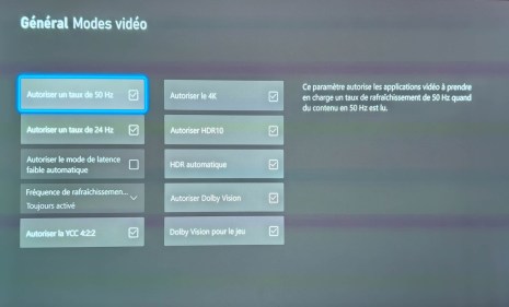 Les détails de l'affichage depuis la Xbox de Microsoft