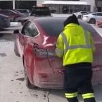 Des Tesla bloquées à cause de la neige ? Cette étude prouve qu’elles s’en sortent mieux que les thermiques Des Tesla bloquées à cause de la neige ? Cette étude prouve qu’elles s’en sortent mieux que les thermiques