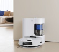 La technologie cyclonique pour vider efficacement le bac de poussière de l'aspirateur-robot // Source : ECOVACS