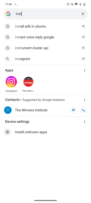 Aperçu de la recherche universelle dans la version bêta 15.30.27.29 de l'application Google