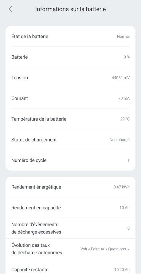 Test Navee S60 appli batterie