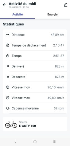 Decathlon Rockrider E-ACTV 100 test appli trajets infos