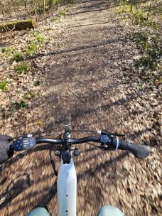 Decathlon Rockrider E-ACTV 100 test conduit forêt