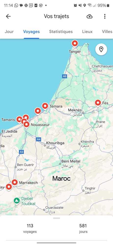Google Maps screenshot vos trajets