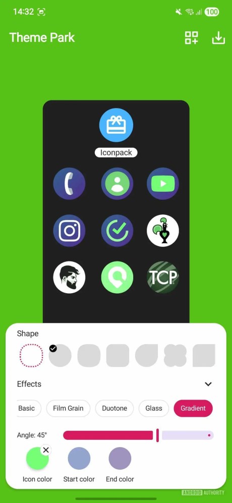 Samsung Theme Park - menu "Effets" // Source : Android Authority