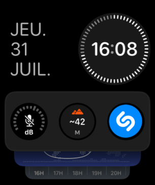 Widgets sur l'Apple Watch Series 10 sous watchOS 11 // Source : Frandroid
