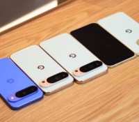 De gauche à droite : Google Pixel 10, Pixel 10 Pro, Pixel 10 Pro XL, Pixel 10 Pro Fold déplié. // Source : Robin Wycke - Frandroid