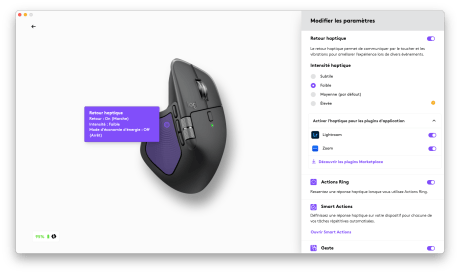 Logitech MX Master 4 retour haptique