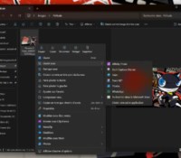 Les nombreuses options du menu contextuel