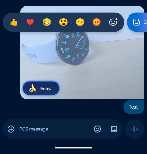 Ancienne version de Nano Banana dans Google Messages.