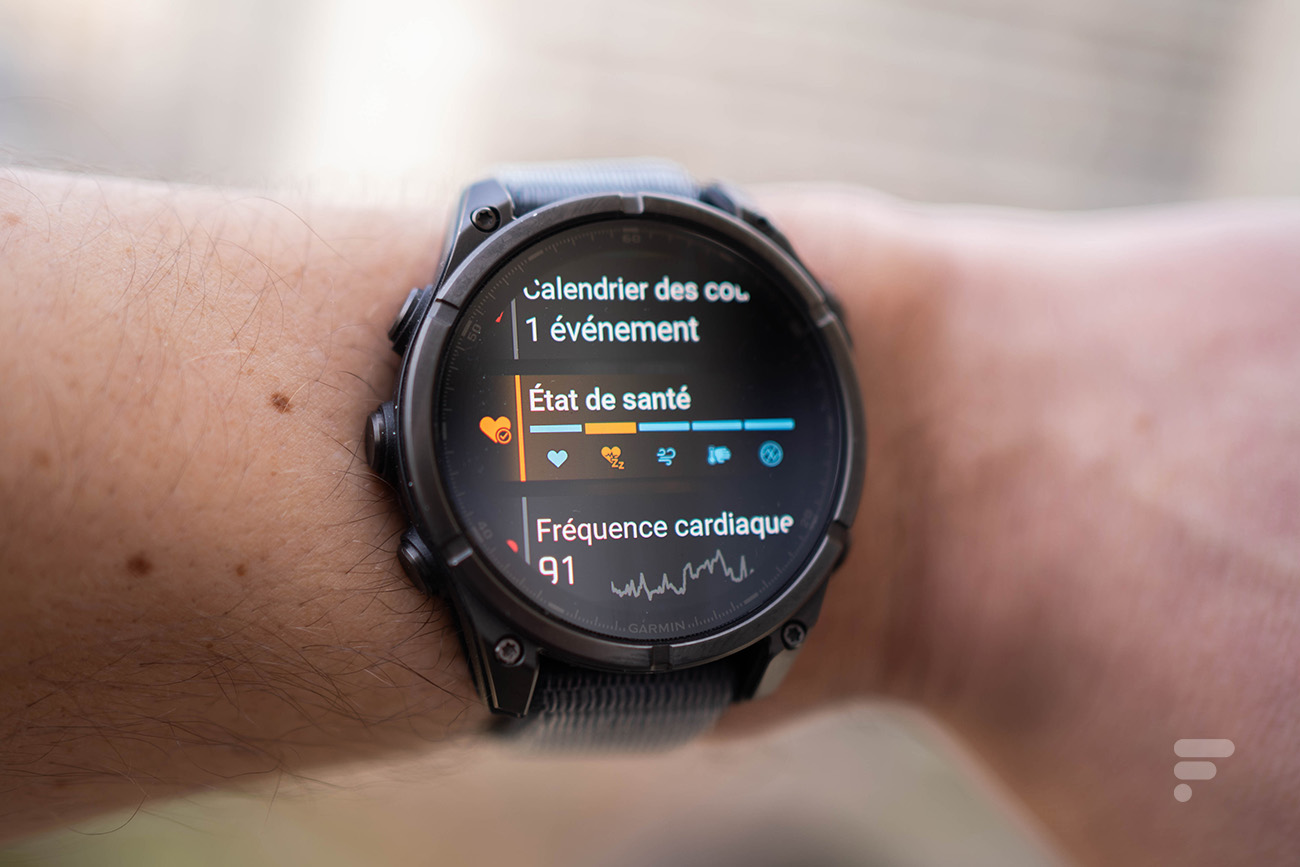 La fonction état de santé de Garmin sur une Fenix 8