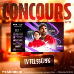 En 22e lot de notre calendrier de l'Avent 2025, c'est un TV TCL 55C79K qu'on vous fait gagner !
