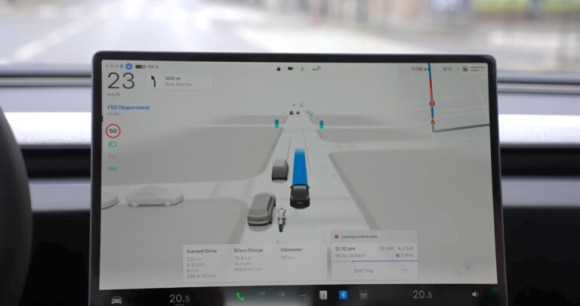 Test Tesla FSD à Paris // Source : Frandroid