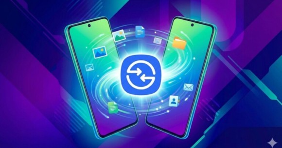 La fonction de partage de fichiers Quick Share. // Source : Image générée par Frandroid avec Gemini Nano Banana Pro La fonction de partage de fichiers Quick Share. // Source : Image générée par Frandroid avec Gemini Nano Banana Pro