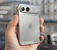Rendu de l'iPhone Fold généré avec Gemini en se basant sur une photo de notre maquette imprimée en 3D // Source : Frandroid