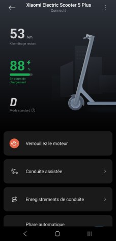 Xiaomi Electric Scooter 5 Plus appli recharge