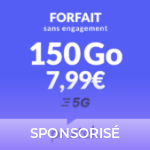 Oubliez les opérateurs classiques : ce forfait mobile 150 Go en 5G casse les prix à 7,99 €/mois Oubliez les opérateurs classiques : ce forfait mobile 150 Go en 5G casse les prix à 7,99 €/mois