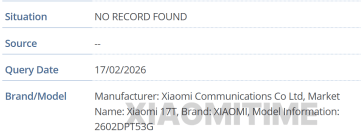 Le Xiaomi 17T apparaît dans la base de données de GSMA // Source : XiaomiTime