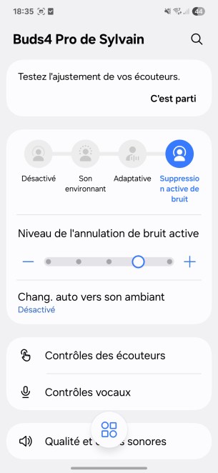 Samsung Galaxy Buds 4 Pro paramètres