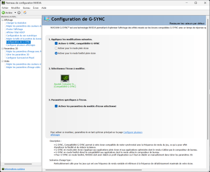 G-Sync NVCP