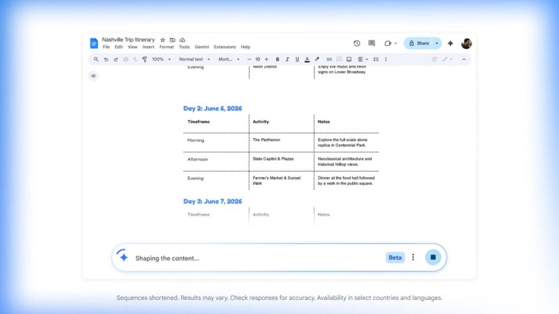 Google Docs facilite la vie de ceux qui utilisent l’IA pour écrire