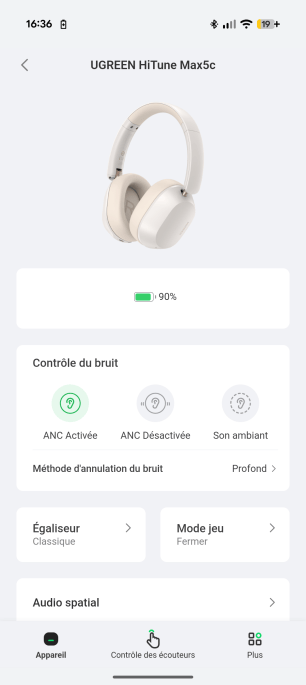 Le menu principal
