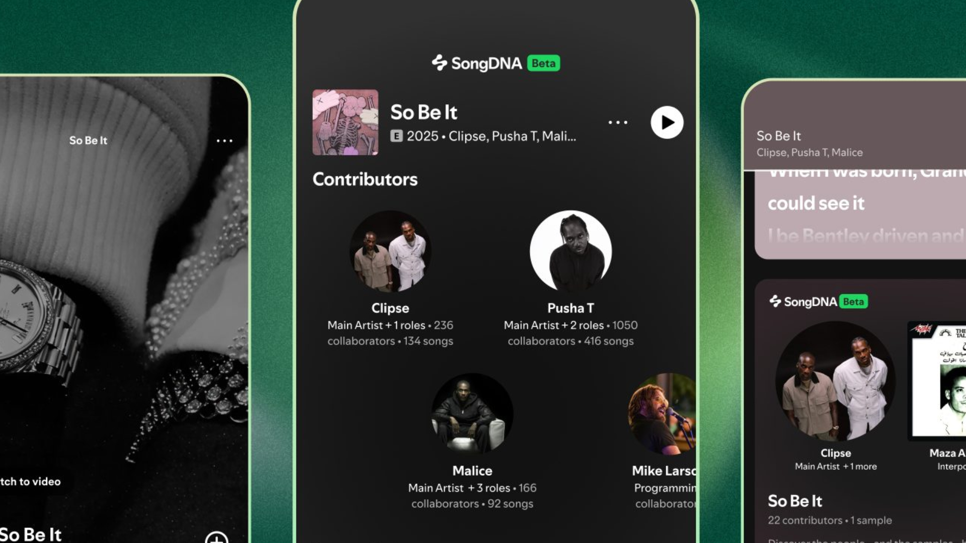 La fonction SongDNA dans Spotify