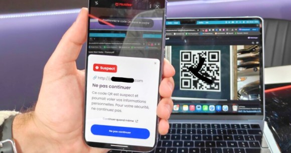 Le détecteur de fraudes par QR Code disponible sur l'application McAfee. // Source : Frandroid Le détecteur de fraudes par QR Code disponible sur l'application McAfee. // Source : Frandroid