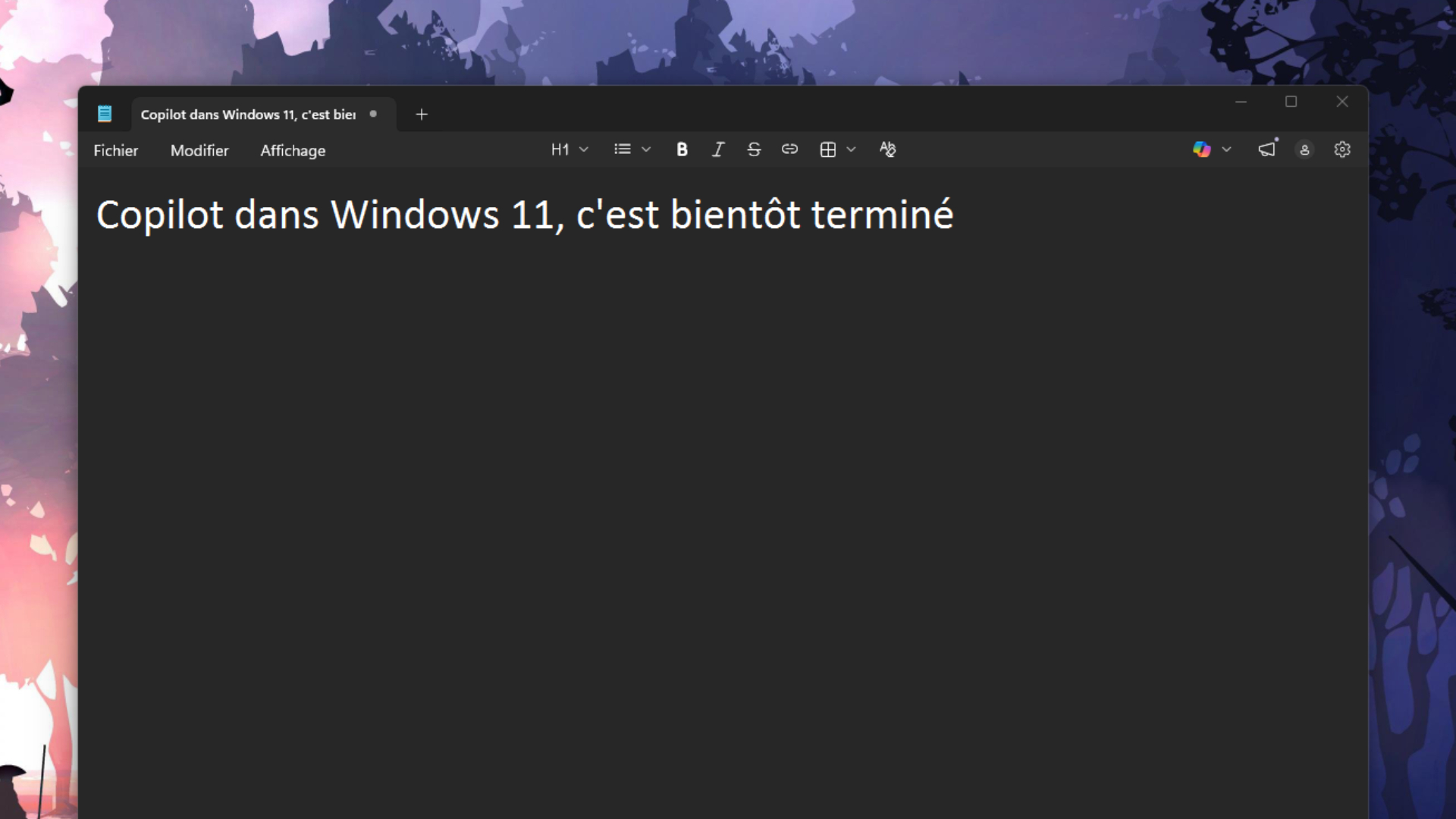 Le Bloc-notes dans Windows 11