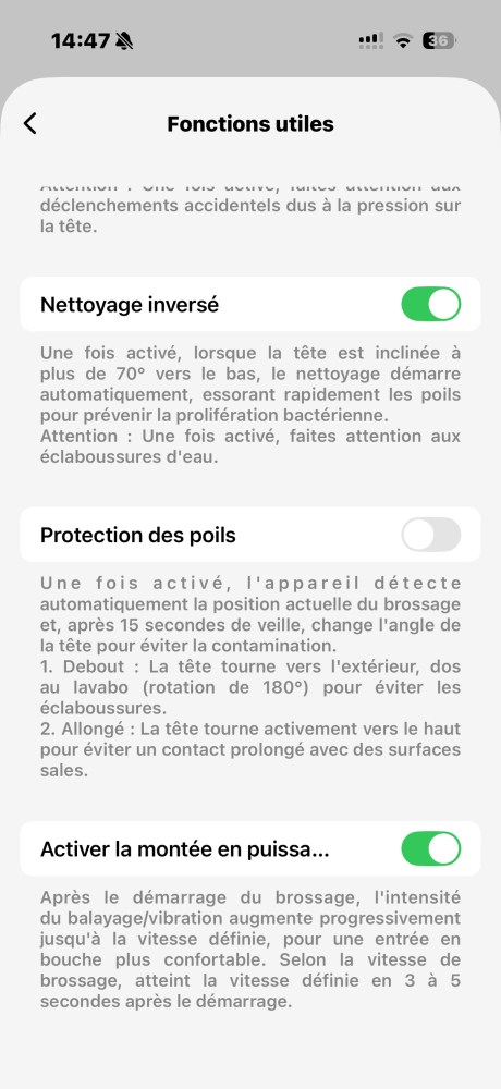 Fonctions utiles // App : Laifen Wafe Pro