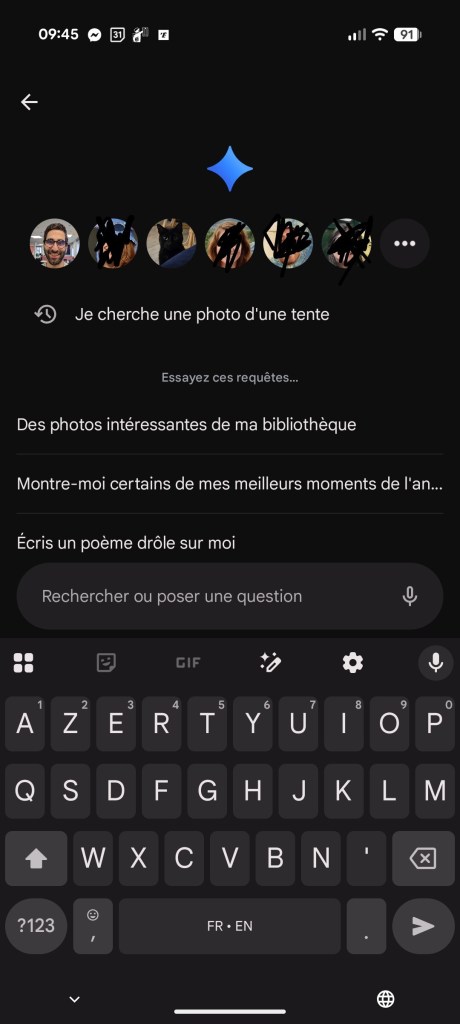 La recherche avec Gemini dans Google Photos // Source : Capture d'écran Frandroid