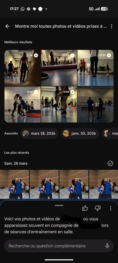 Recherche avec Gemini concernant un lieu dans Google Photos. // Source : Capture d'écran Frandroid