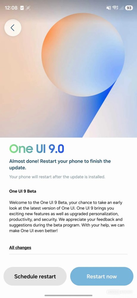 Installation de la bêta de Samsung One UI 9 // Source : Android Authority