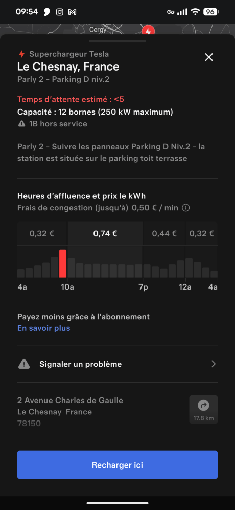 Tarifs Superchargeurs // Source : Capture d'écran Frandroid
