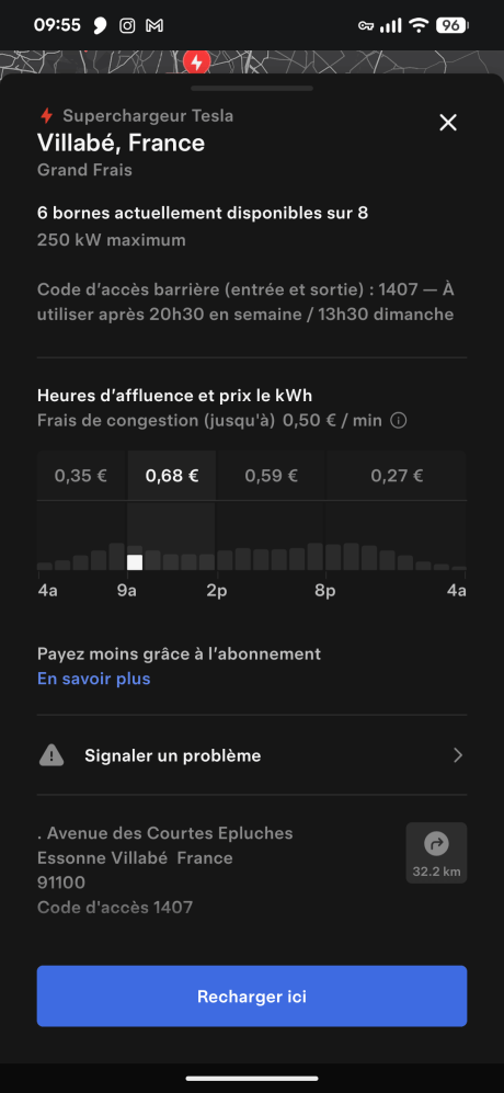 Tarifs Superchargeurs // Source : Capture d'écran Frandroid