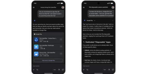 Google Play Store dans Gemini // Source : Google Google Play Store dans Gemini // Source : Google