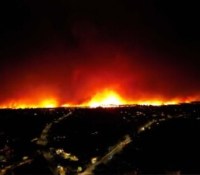 L’incendie de Saumos vu d’Andernos. (©document repris d'actu Bordeaux)