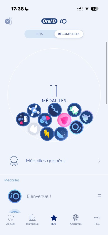 Médailles obtenues
