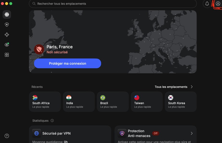 NordVPN aller réglages