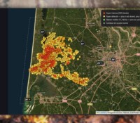 Suivi des incendies en Gironde en temps réel sur RecordPy // Source : Capture d'écran et montage Frandroid