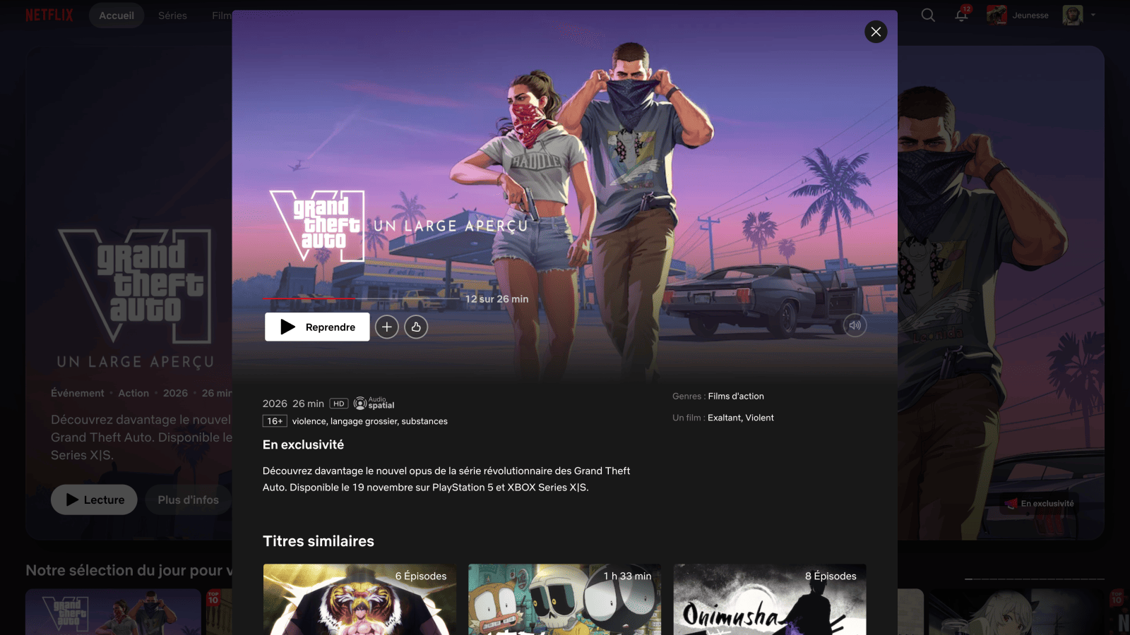 GTA 6 sur Netflix et YouTube : voici où regarder l’aperçu de 26 minutes