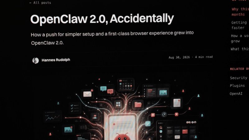 OpenClaw 2.0 : la plus grosse mise à jour née par accident