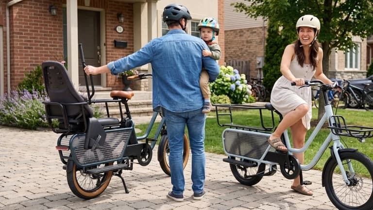 Decathlon Btwin E-Three 500 & 100 vélo cargo électrique