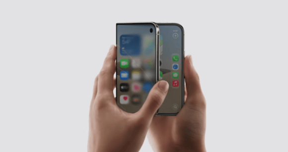 Effet de flou transparent à l'ouverture de l'iPhone Duo. // Source : Apple