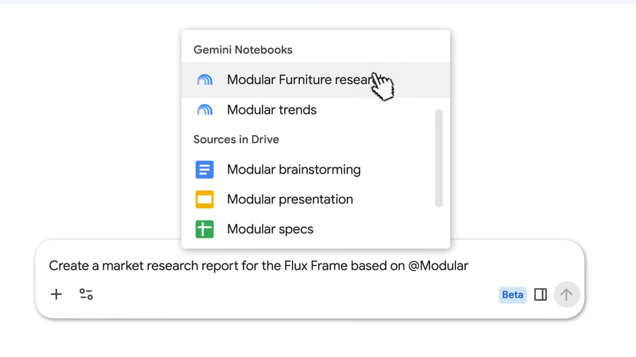 L'utilisation d'un Gemini Notebook dans un Google Docs