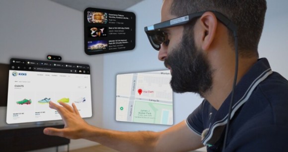 Les Xreal Aura sont des lunettes avec écran qui tournent sur Android XR. // Source : Photo et montage Frandroid (captures d'écran Google) Les Xreal Aura sont des lunettes avec écran qui tournent sur Android XR. // Source : Photo et montage Frandroid (captures d'écran Google)