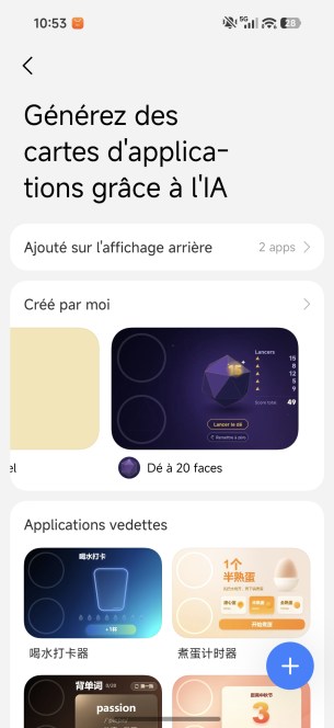 Menu Xiaomi 18 Pro écran arrière 3