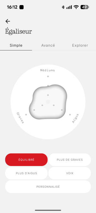 Interface de l'application Nothing pour les écouteurs // Source : Sylvain Pichot - Frandroid