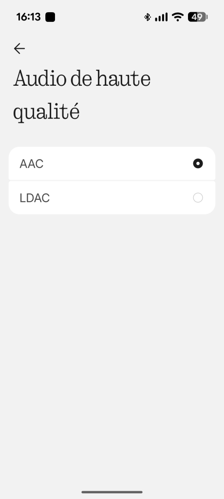Interface de l'application Nothing pour les écouteurs // Source : Sylvain Pichot - Frandroid